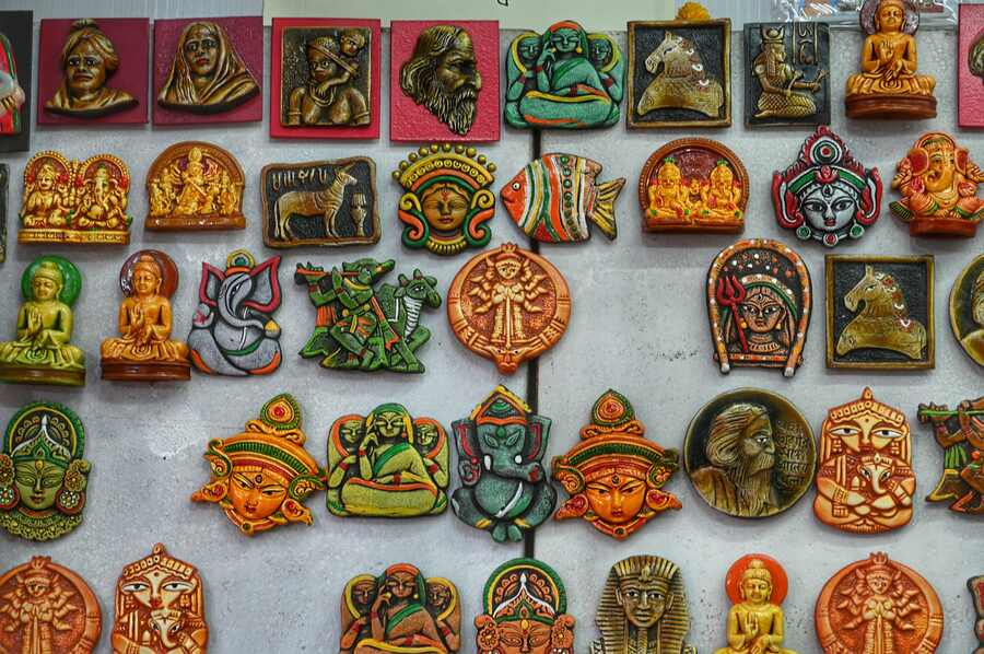 Masks and other handicraft items on sale at the Matua Crafts stall