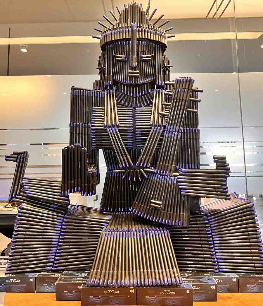 Linc Limited has crafted an idol of goddess from recycled Linc Pentonic pens 