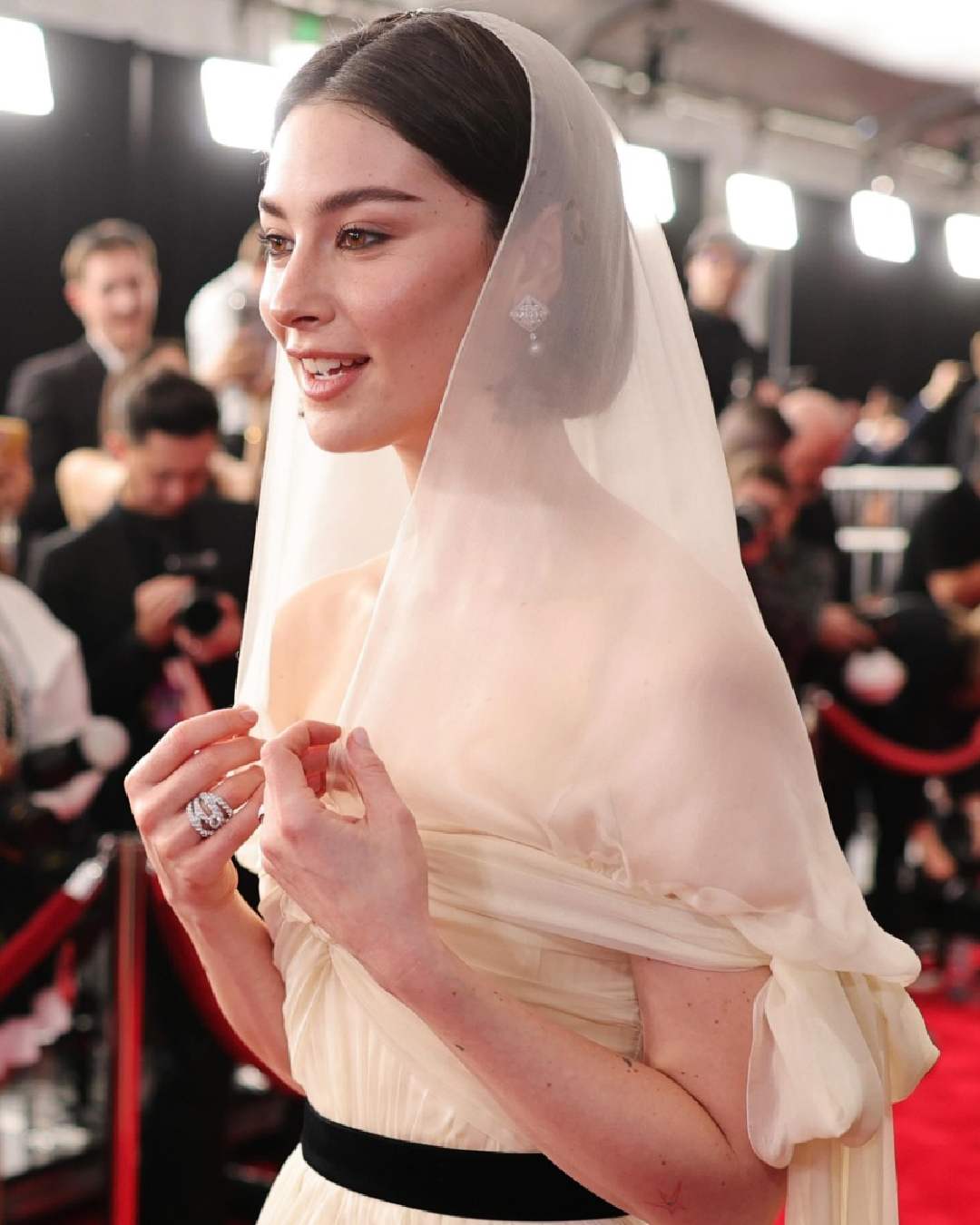 Everywhere, Everything singer Gracie Adams attended Grammys for the second time this year. She looked gorgeous in a chiffon dress from the shelves of Chanel. 