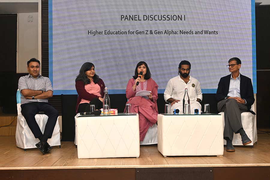 (From left) Debaditya Chaudhury, Richa Dwivedi Saklani, Ramona Sen, Yashoroop Dey and Partha Chatterjee