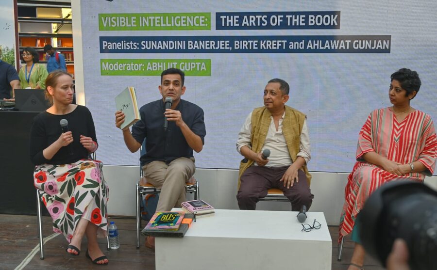 A panel discussion on ‘Visual Intelligence: The Arts of the Book’ offered insights on the various treatments taken by the publishing industry to make books a comprehensive reading experience. Participating in the discussion were prominent names from the publishing industry like, (from left) Birte Kreft, Ahwalat Gunjaj, Avijit Gupta and Sunandini Banerjee