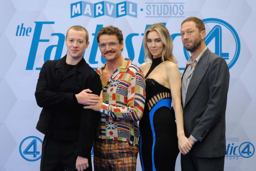 Fantastic Four 2025 Pedro Pascal, Vanessa Kirby, Joseph Quinn and