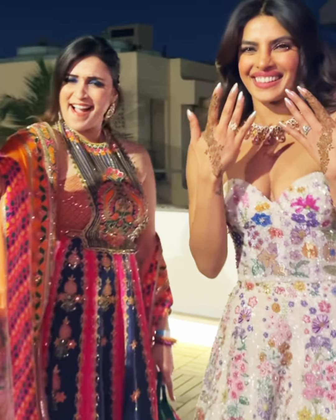 Actress Priyanka Chopra Jonas attended her younger brother Siddharth Chopra and Neelam Upadhyaya’s mehendi ceremony in Mumbai with mum Madhu Akhouri Chopra, cousin Mannara Chopra and daughter Malti. 