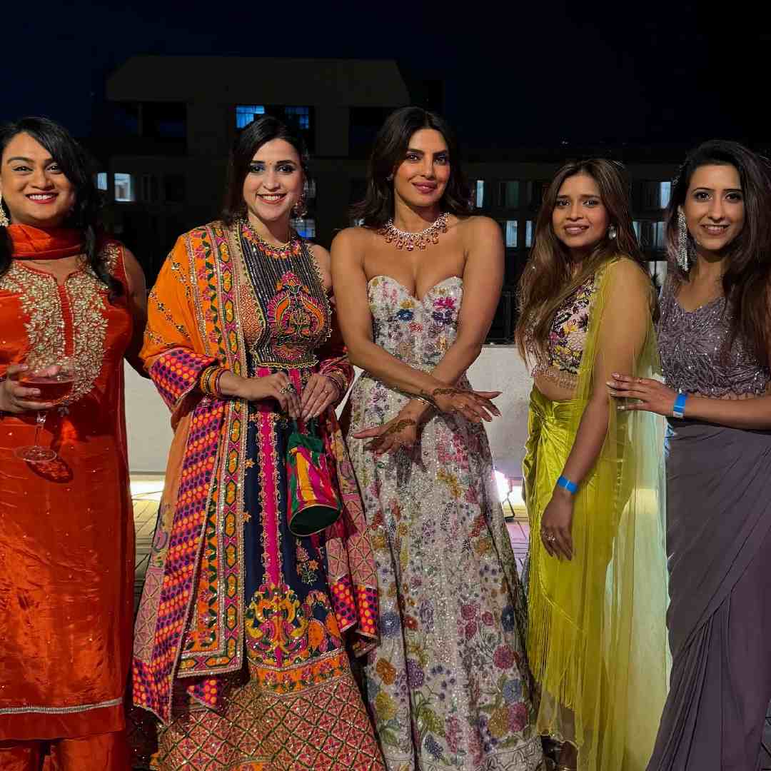 Actress Priyanka Chopra Jonas attended her younger brother Siddharth Chopra and Neelam Upadhyaya’s mehendi ceremony in Mumbai with mum Madhu Akhouri Chopra, cousin Mannara Chopra and daughter Malti. 