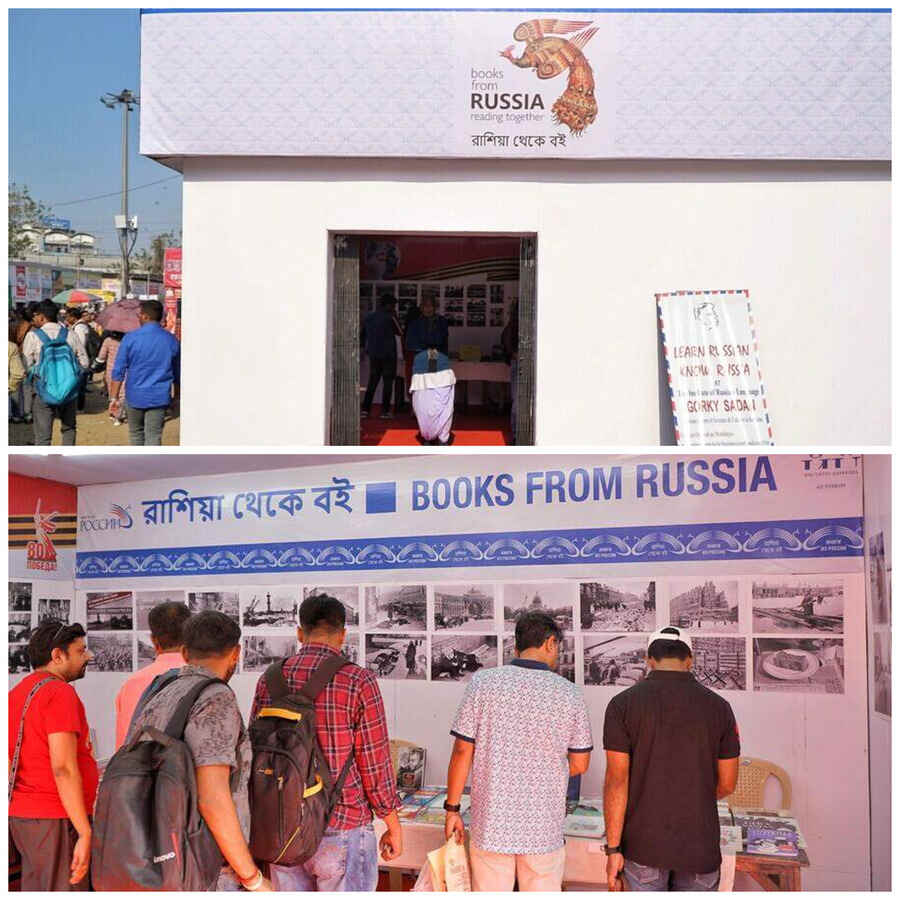 A debate among many bibliophiles visiting the International Kolkata Book Fair over the years has been the popularity of the foreign publication pavilions versus those belonging to English and vernacular publishing houses in India. While some may argue that such books are freely available online or offline all through the year, others find this annual festival as a one-time opportunity of being exposed to rare books authored by foreign writers. My Kolkata checks out what’s on offer at the ‘F’ block this year. At F11, the perennial favourite Russia stall entices bibliophiles to step inside and check out interesting reads and black-and-white photographs