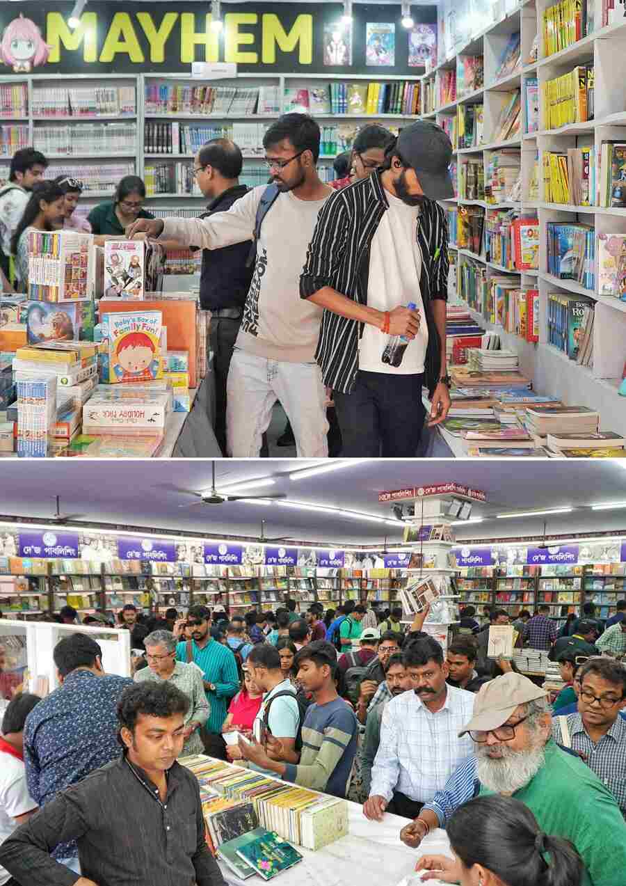 Bibliophiles scan the shelves for their favourites