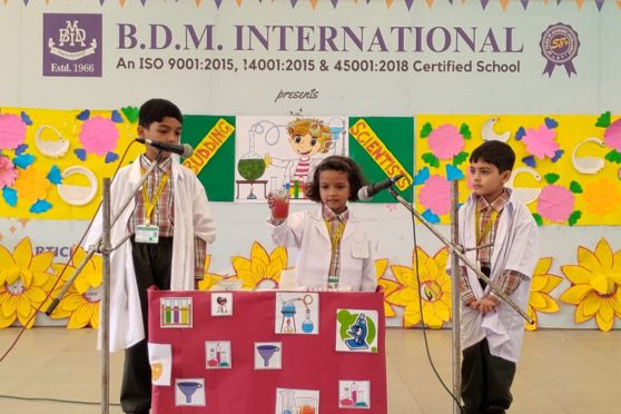 Students demostrating magic of colours