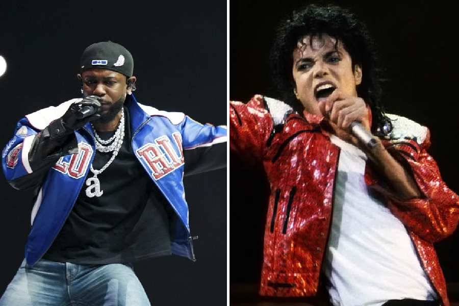 Kendrick Lamar (L) and Michael Jackson