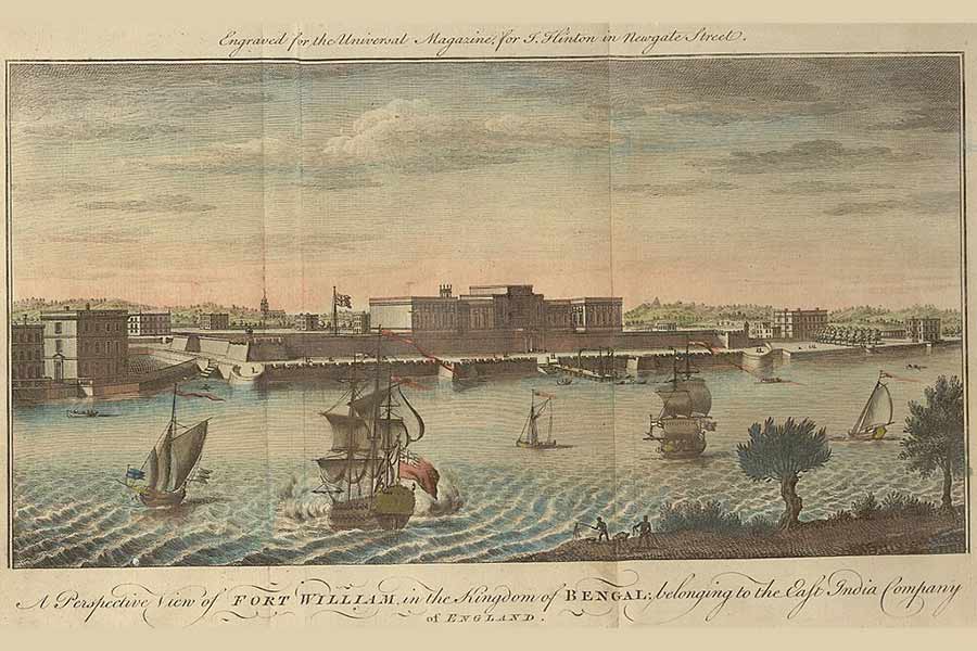 A perspective view of Old Fort William by Jan Van Ryne, 1754