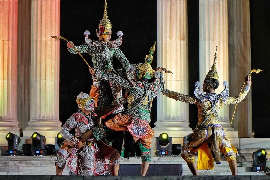 A troupe performed a classical Thai masked dance drama at Victoria Memorial Hall on February 10. The event presented by the Royal Thai consulate Kolkata had West Bengal governor C.V. Ananda Bose as the chief guest  