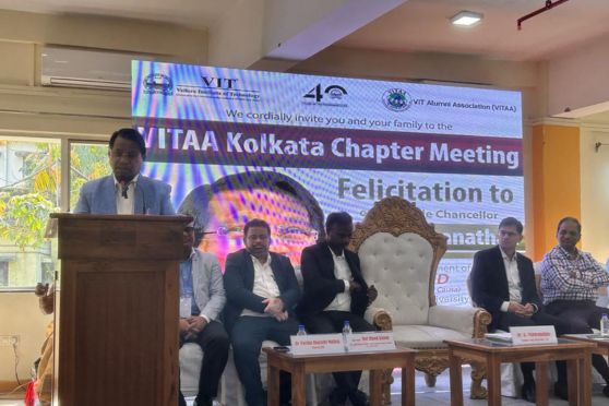 Dr G Viswanathan, Chancellor of Vellore Institute of Technology addressing the alumni