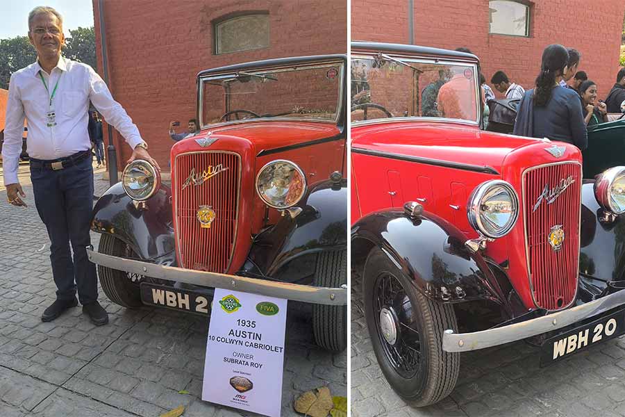This was the second time that the CDC had tied up with HIDCO to have the vintage car show at the Alipore Jail Museum. While 2024 saw a total of 70 cars, a welcome edition this time was Subrata Roy’s 1935 Austin 10 Colwyn Cabriolet that was picked up by Roy for the price of scrap seven years ago. Speaking to My Kolkata, the businessman said: ‘This car style is very unique which is why I picked this car up. I had to source parts from England. It took me about 5 years to get this up to running condition and since then I’ve been taking it out in the winters’