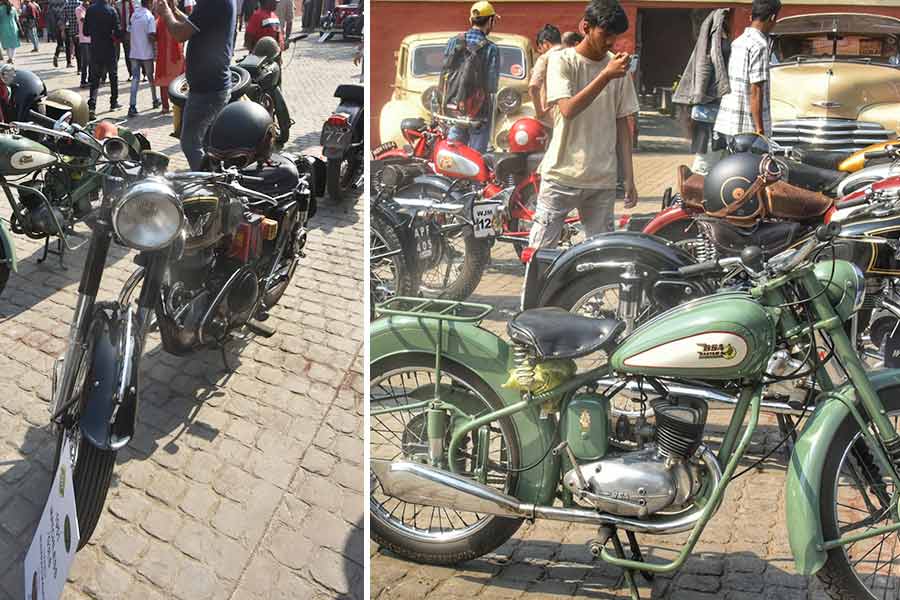 The 1951 Matchless G3LS was one of the bikes that drew the attention of onlookers not just for its vintage black and gold bodywork but also a black open-faced helmet with classic riding goggles that is sure to remind people of Che Guevara’s Motorcycle Diaries. Another stunning bike was the 1951 BSA Bantam angle seater with this elegant emerald green body adding another shade of colour to the afternoon