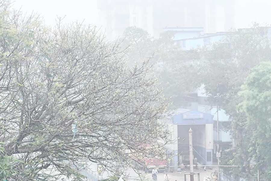A vast area of south Kolkata shrouded in fog on Saturday morning