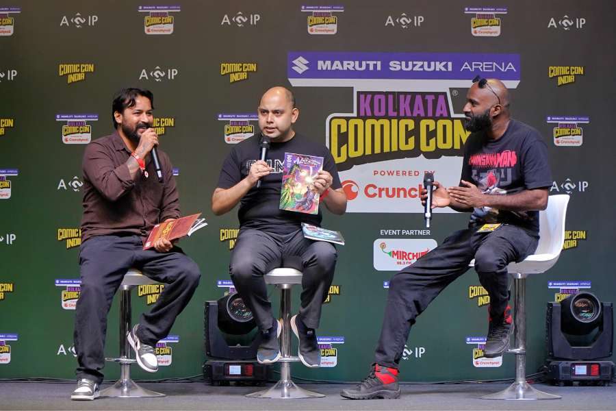 Harsho Mohan Chattoraj at a special session with Alpha Comics