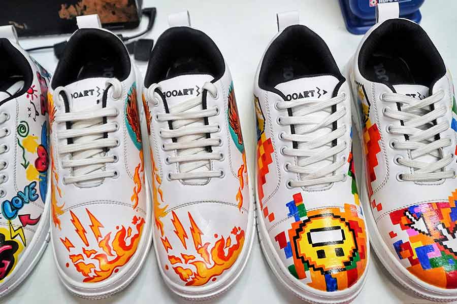 Another standout booth was 100 Art Sneakers, featuring an exclusive range of hand-painted sneakers. Unlike other brands catering to specific fandoms, they focus on creating original art. ‘We try to stray away from trends and focus on good art,’ shared Sayan Mukherjee, who leads the team at 100 Art Sneakers, adding that their uniqueness allows people to wear their personality while promoting art. From fierce fire-breathing dragons to intricate nature prints, their sneakers are a statement piece for any collector
