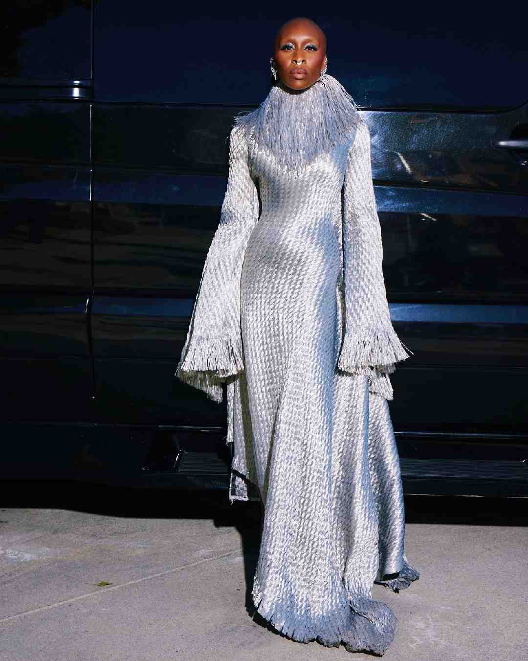 Cynthia Erivo, who essayed the role of Elphaba Thropp in Wicked, exuded grace in a metallic dress with a floor-sweeping train. 