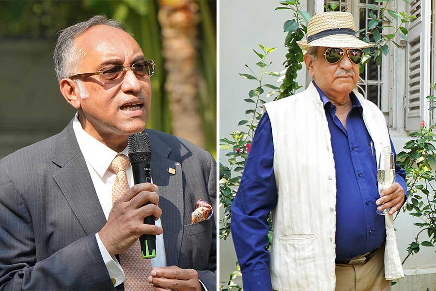 Krishnendu Gupta, district governor of the Rotary in Kolkata (Rotary International District 3291), and (right) Indian National Trust for Art and Cultural Heritage (INTACH) convener GM Kapur