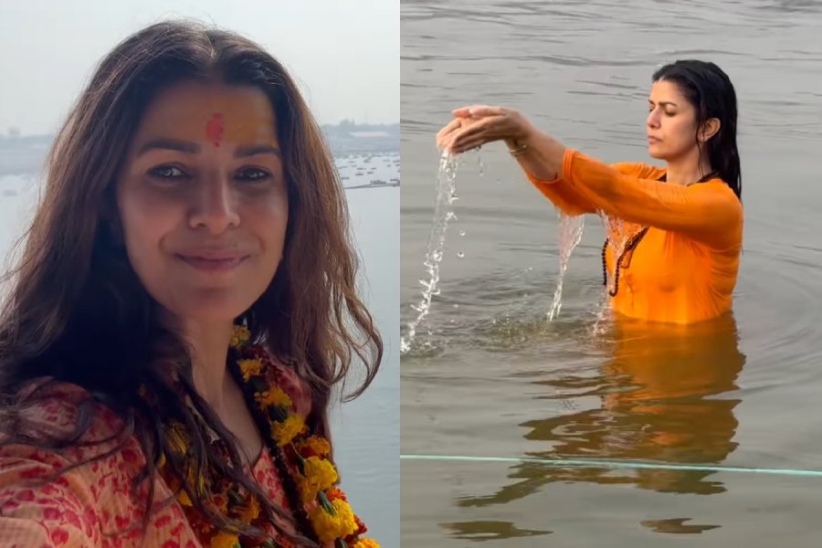 Dasvi actress Nimrat Kaur also attended the religious event.