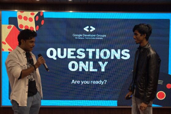 Students engaged in fun challenges and tech-driven activities through interactive sessions.