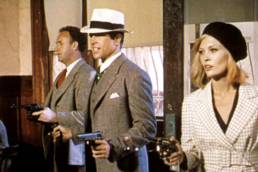 Gene Hackman, Warren Beatty, and Faye Dunaway in 'Bonnie and Clyde' (1967).