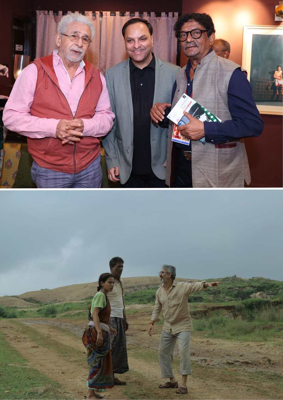 Goutam Ghose's Hindi film 'Raahgir' screened at the second French Film Festival Kolkata in Nandan on Thursday. Actor Naseeruddin Shah, producer Amit Agarwal,  director of Alliance Française du Bengale Nicolas Facino, consul-general of France in Kolkata Didier Talpain and other eminent personalities were present at the screening