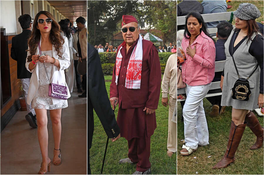 The New Year’s Day Racing is synonymous with luxe fashion. But it was nattily dressed veteran actor Victor Banerjee, who stole the limelight among the men, with the traditional Assamese ‘gamosa’ and Nepali cap right in place  