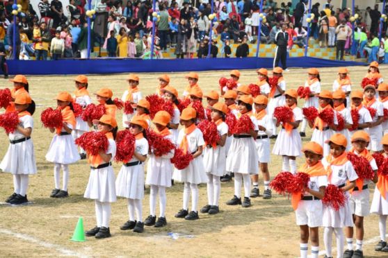 The Chief Guest unfurled the school flag, setting the tone for the day’s activities. The highlight of the opening ceremony was the synchronized march past by the students of the six houses — Sutlej, Chenab, Jamuna, Jhelum, Ravi, and Ganga — along with a bold and disciplined parade by the NCC Cadets, which received high praise from the Chief Guest