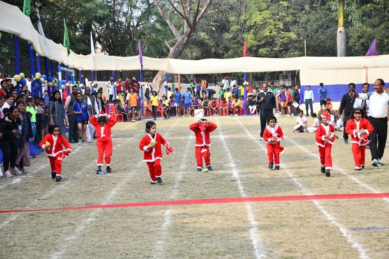 The primary wing students charmed the audience with their fun activity races. The atmosphere was electrified with cheers and encouragement for the young athletes and the enthralled spectators