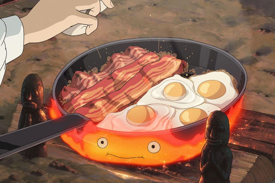 Calcifer’s breakfast in Howl’s Moving Castle  