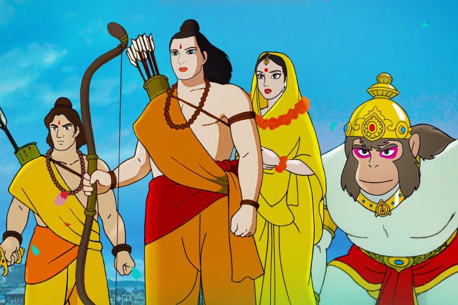 A poster of Ramayana: The Legend of Prince Rama anime film