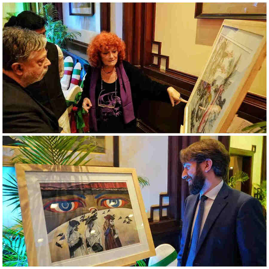 An art exhibition by Italian painter Giovanna Caruso was inaugurated at Taj Bengal on Tuesday evening. Consul-general of Italy in Kolkata Ricaardo Dalla Costa attended in the event. The exhibition will go on till January 12, Sunday 