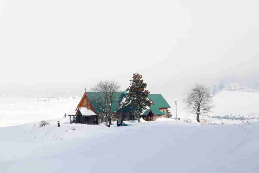 Saint Mary’s Church in snow-covered Gulmarg on Tuesday. 