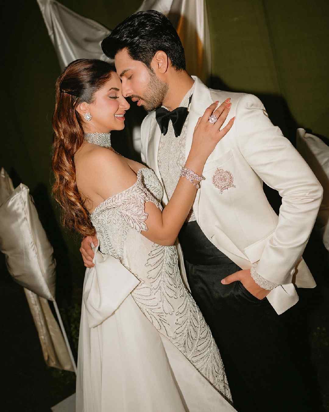 Armaan and Aashna beamed with joy during their cocktail party. 