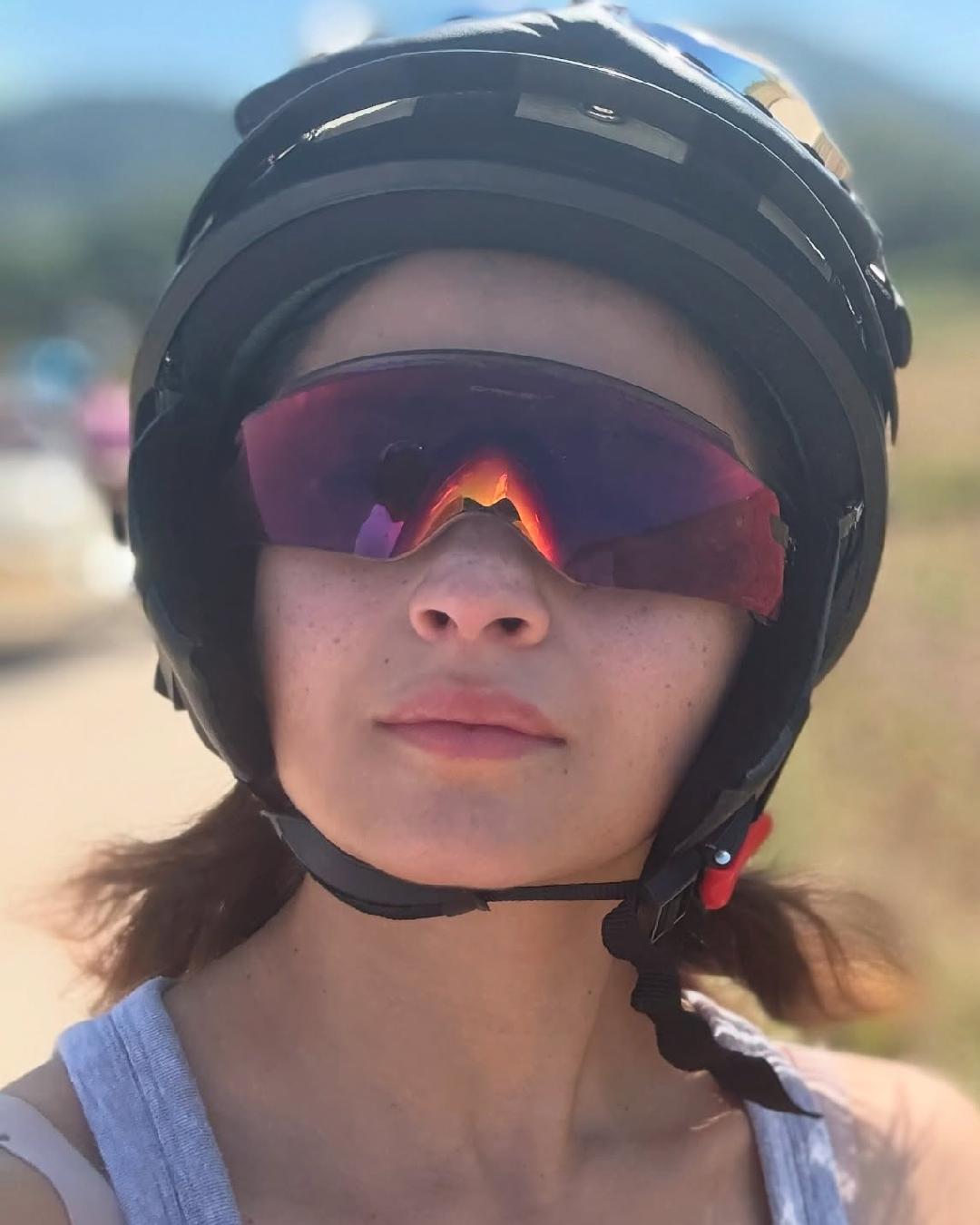 The Jigra actress also rode a bicycle during her Thailand trip.