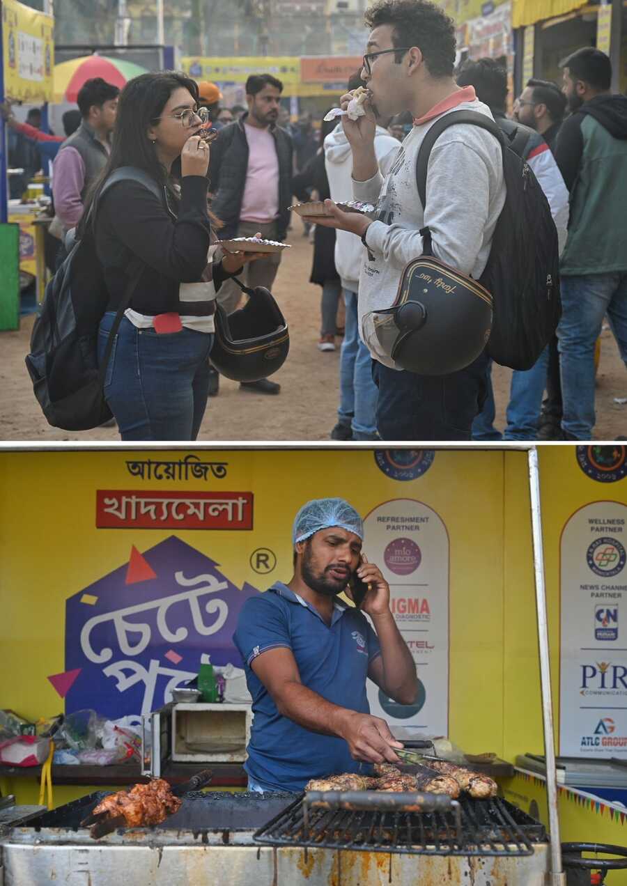 Food lovers thronged the 'Chetey Putey' food festival at Santosh Mitra Square near Sealdah on Friday. The four-day festival will continue till January 12