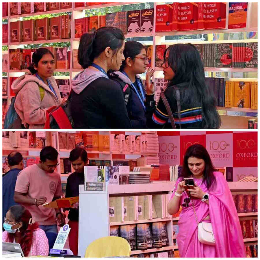 Bookworms attending the lit fest were spotted checking out the latest covers on display at the stalls
