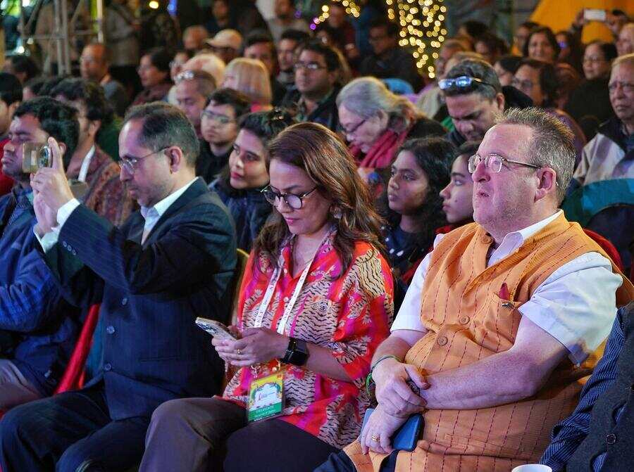 British deputy high commissioner in Kolkata Andrew Fleming (extreme right) and Nusrat F Jafri were spotted amid the spectators enjoying the lit fest