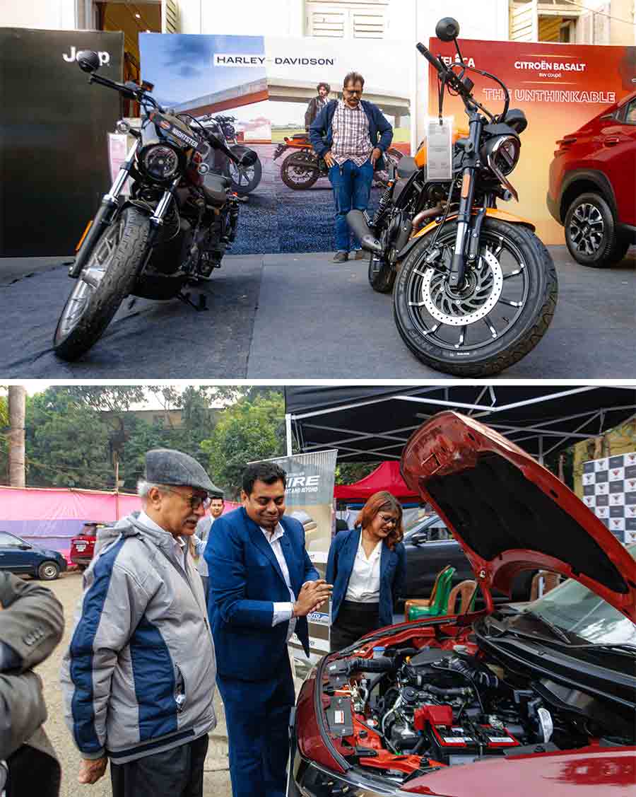 With all the cars present at the event from different automotive companies, there were just two bikes on display. Two very different yet regal-looking Harley Davidsons tempted car enthusiasts to turn into bike lovers in a case of love at first sight. Ajay Singh, the sales manager for Bengal Harley Davidson, said: ‘It is an honour that we have two Harleys here today among so many cars.’ Harley brought out the Nightster Special and the X440