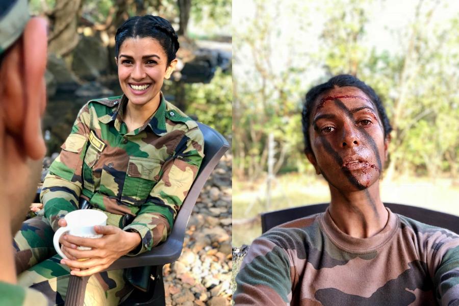 Nimrat Kaur shared a set of behind-the-scenes pictures from the set of ALTBalaji’s 2017 web series The Test Case, which starred her as Captain Shikha Sharma. 