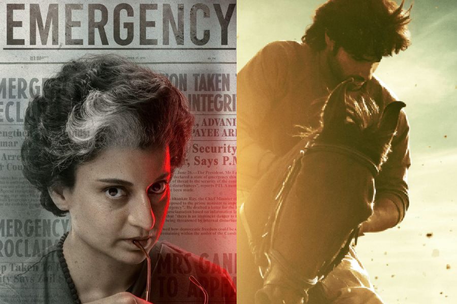 (L-R): A poster of ‘Emergency’; a poster of ‘Azaad’