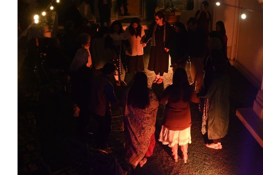 The evening ended with attendees joining hands in a circle for ponung, a traditional Adi dance (from Arunachal Pradesh) celebrating Borang’s roots. Laughter, movement and unity filled the space,  with Fratelli serving up wine and cheese complimenting a grazing menu by Glenburn
