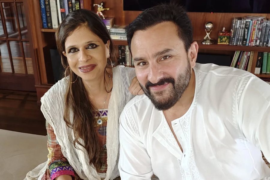 Saif Ali Khan with younger sister Saba Pataudi