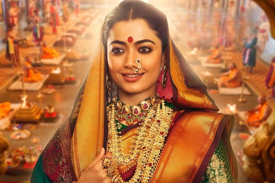 Rashmika Mandanna as Maharani Yesubai in Chhaava first-look poster.