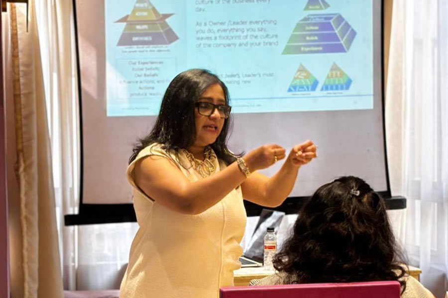 Through the visioning exercise by Shilpa Chakraborty helped the participants determine their long-term goal. Chakraborty has 27 years of experience in human resource consulting and has consulted more than 200 clients in her career so far spanning across India, SAARC countries, Middle East, Myanmar and Singapore. The visioning exercise she guided participants through a scenario of 10 or more years into the future and analysed the various areas of success (e.g., customers, products, image, etc.) without specifically citing what the success was