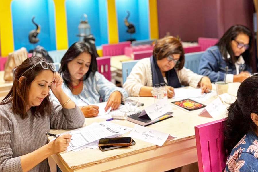 It was an interactive exercise where the facilitator guided the participants to engage into dialogues and scenario building for the future and at the end of the session, they received a structured document to prepare a strategy ahead