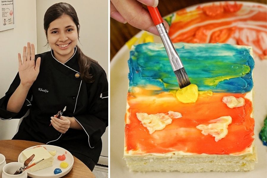 Khadija Malik, owner of Sweet Escape Patisserie in Kolkata that does paint your own cakes