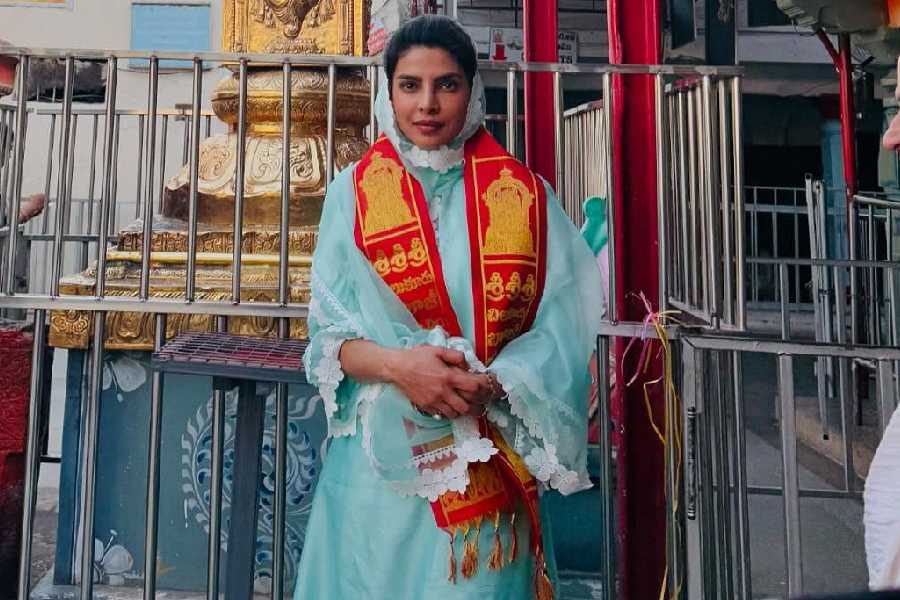 Priyanka Chopra Jonas at the Chilkur Balaji Temple in Hyderabad