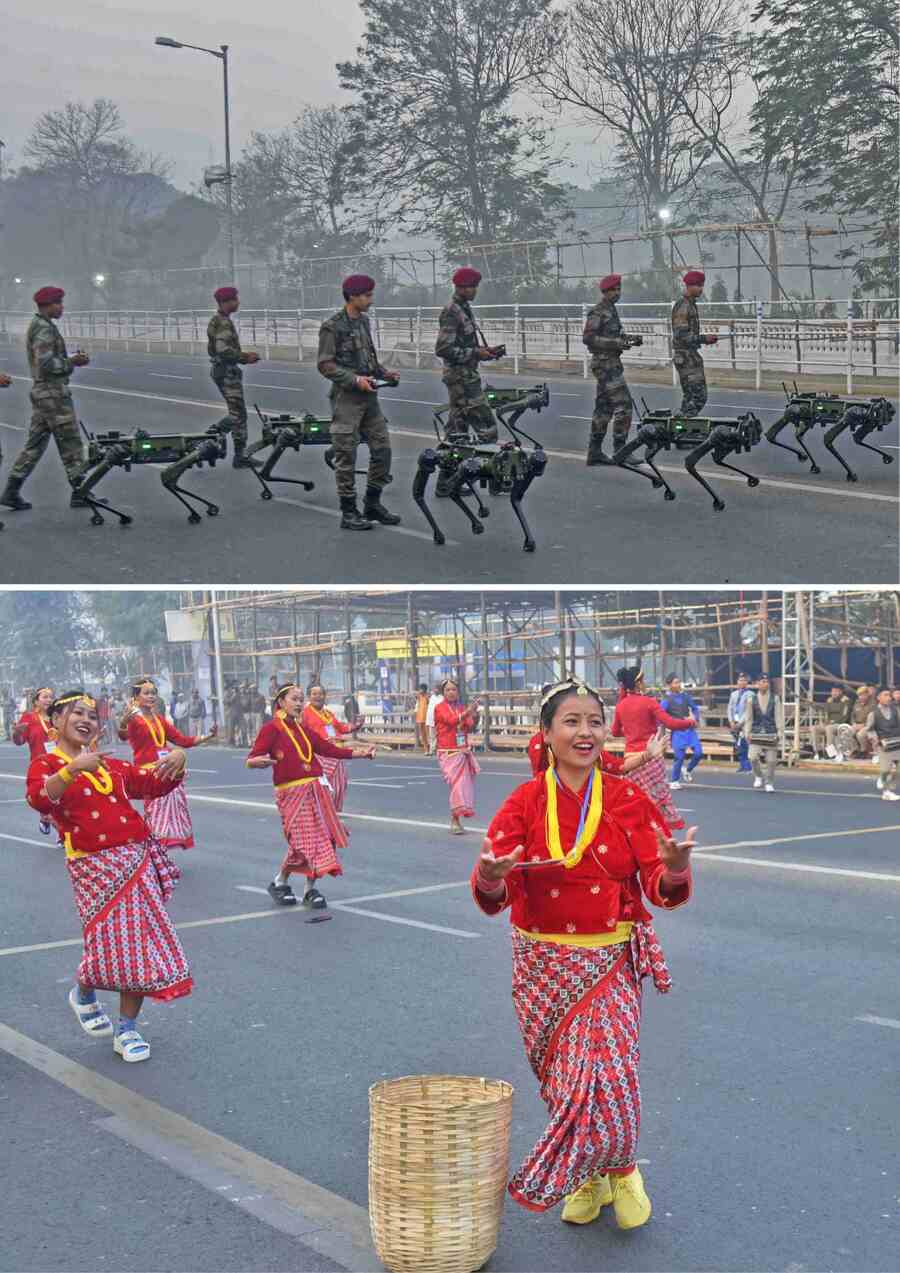 Republic Day rehearsals on Red Road. This year, Robotic mules will join the parade showcasing scientific innovation