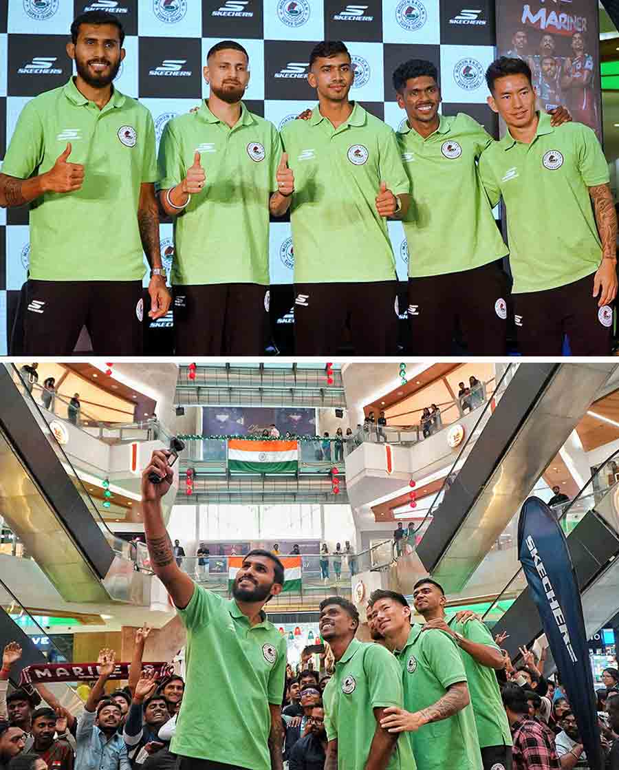 Skechers organised an exclusive meet-and-greet event with Mohun Bagan Super Giant team captain Subhasish Bose, along with teammates Asish Rai, Ashique Kuruniyan, Deepak Tangri, and Liston Colaco, at South City Mall on Friday